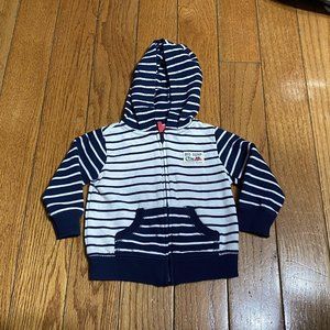 Carter's ❤️ Baby Long Sleeve Full Zipper Striped Hoodie Size 9M (PRE-LOVED)